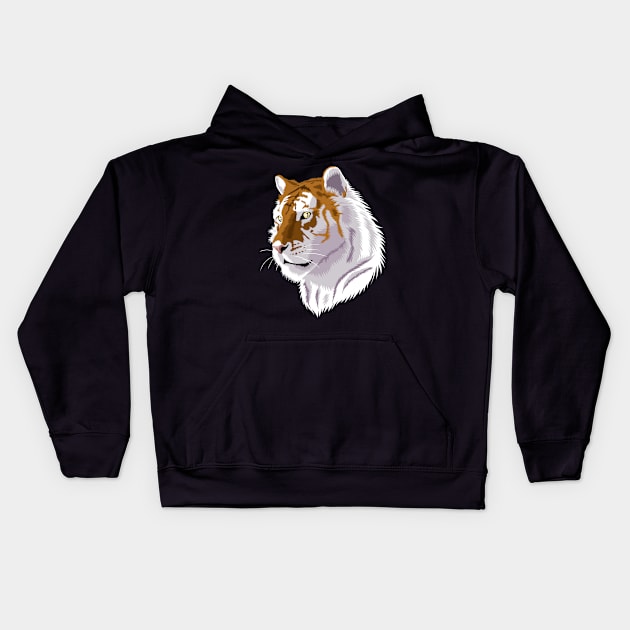 Tiger face Kids Hoodie by albertocubatas